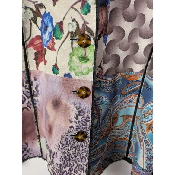 Weavz Penny Lane Women's Coat Jacket Large Patchwork Y2K 2000s - Picture 4 of 11